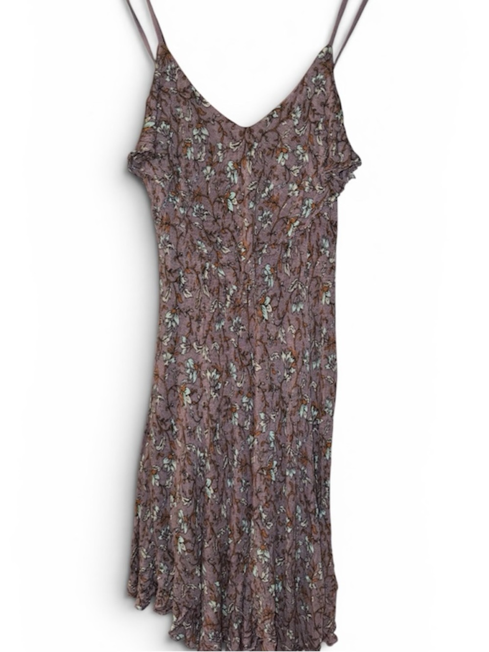 Urban Outfitters Ecote Mauve Floral Spaghetti-Strap Slip Dress